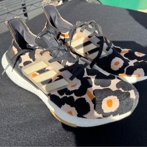 adidas Women's  Floral Knit UltraBoost Sneakers - Black/Beige/Orange